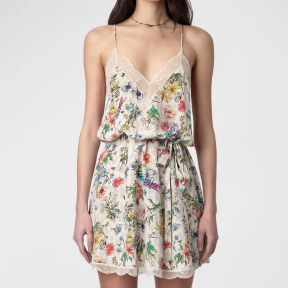 Zadig & Voltaire Floral Lace Mini Dress in Large